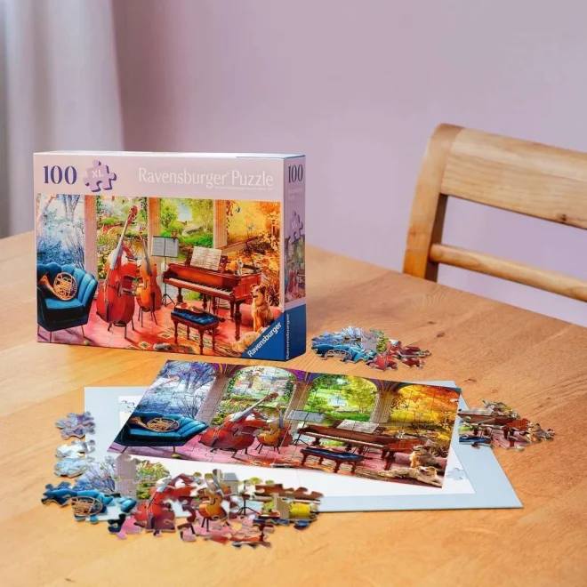 Puzzle Ravensburger 100 dílků XL Čtyři roční období v hudbě