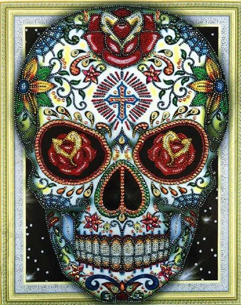 Diamantové malování Norimpex 40x30 cm Lebka 7D