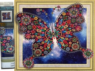 Diamantové malování Norimpex 40x30 cm Motýl v rámu 7D