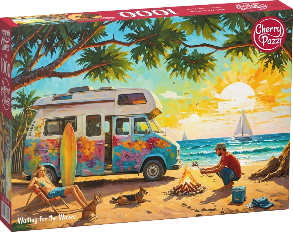 Puzzle Cherry Pazzi 1000 dílků Čekání na vlny