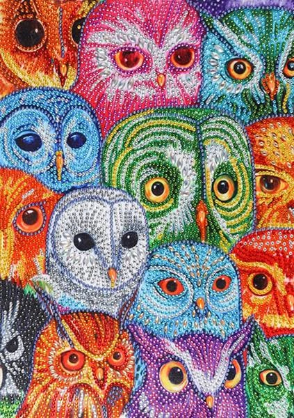NORIMPEX Diamantové malování Soví koláž 30 x 40 cm