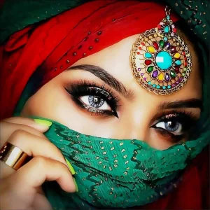 Diamantové malování Norimpex 30x30 cm Žena s šátkem 7D