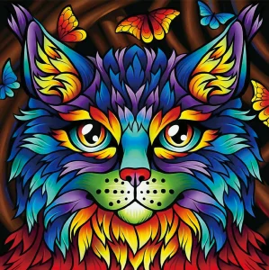 Diamantové malování Norimpex 30x30 cm Umělecká kočka 7D