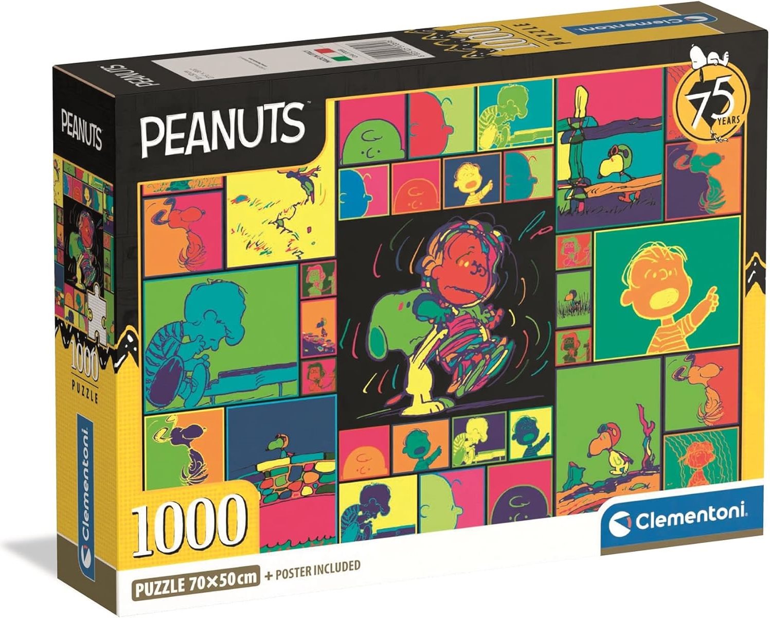 Clementoni puzzle Peanuts barevná koláž 1000 dílků