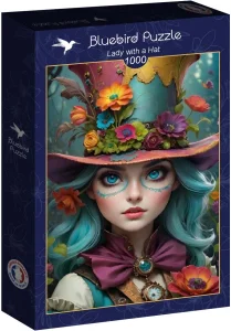 Puzzle BLUEBIRD 1000 dílků Žena s kloboukem