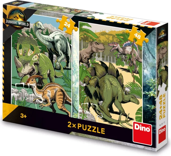 Puzzle pro děti Dino 24+48 dílků Jurský svět 2v1