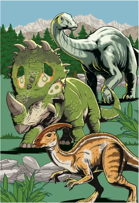 Puzzle pro děti Dino 24+48 dílků Jurský svět 2v1