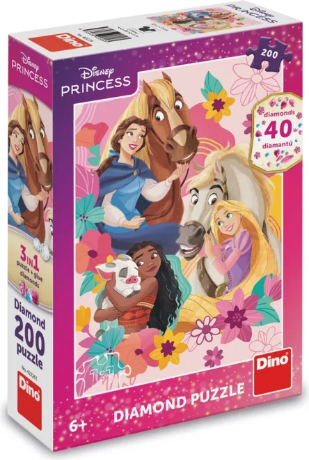 Diamond Puzzle Dino 200 dílků Princezny se zvířátky