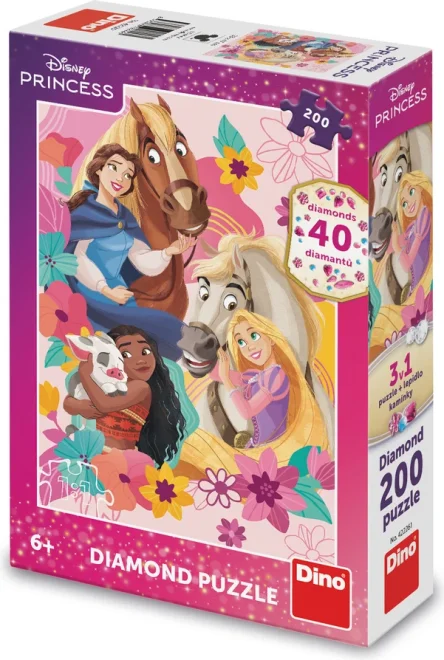 Diamond Puzzle Dino 200 dílků Princezny se zvířátky