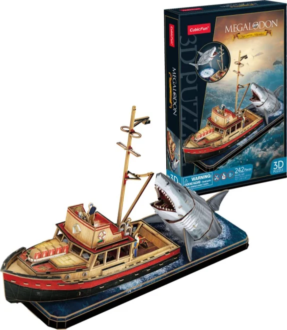 3D puzzle CubicFun  Megalodon - Útok žraloka 242 dílků