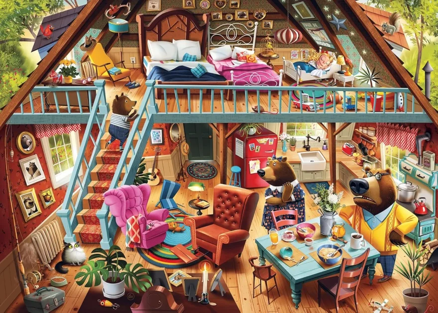 Puzzle Ravensburger 1000 dílků Přistižena! (Mášenka a tři medvědi)