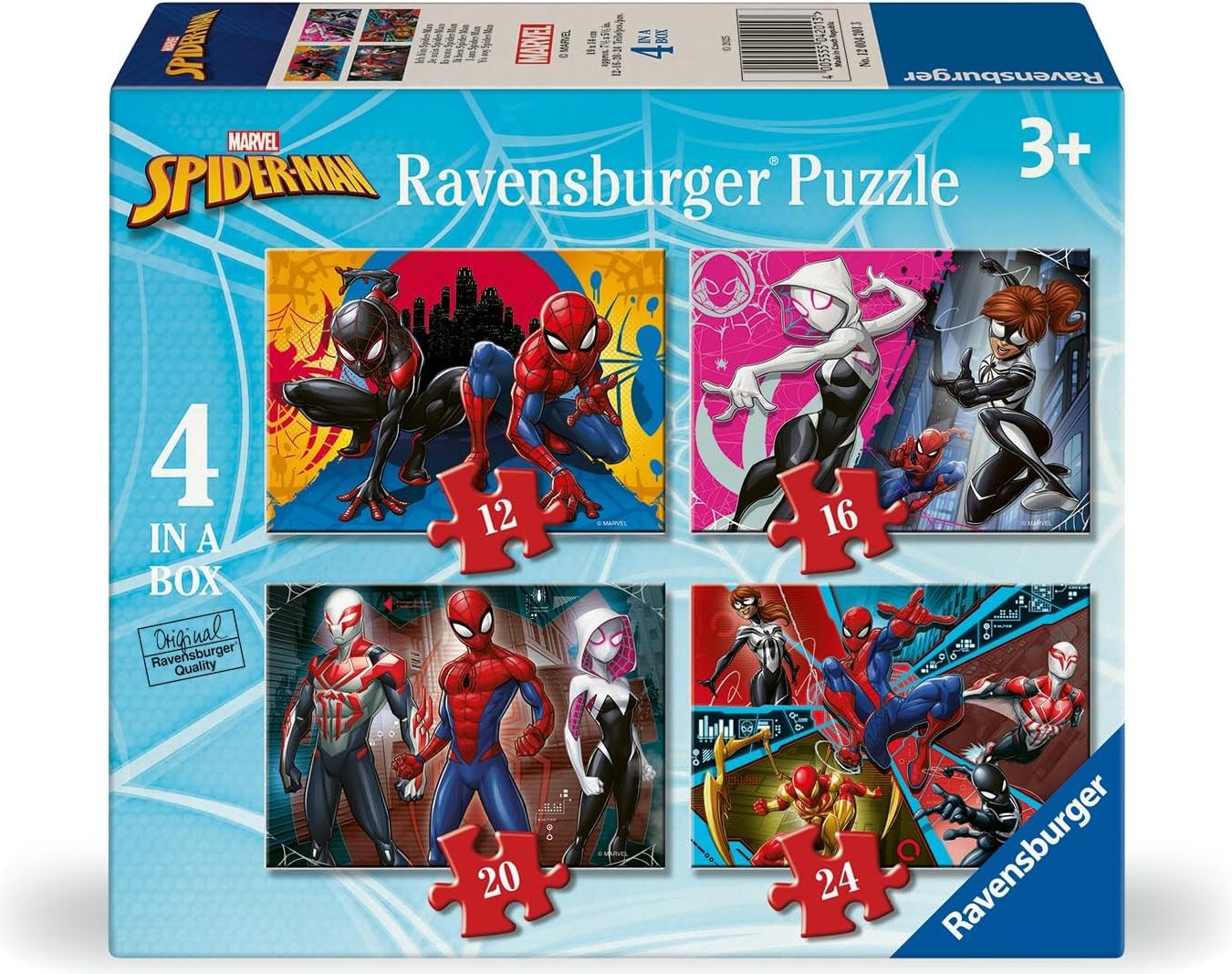 ravensburger puzzle marvel: spider-man 4v1 (12–24 dílků)
