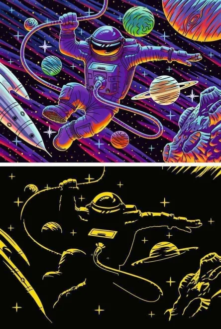 Svítící puzzle Ravensburger 200 XXL dílků Star Line: Vesmírné dobrodružství