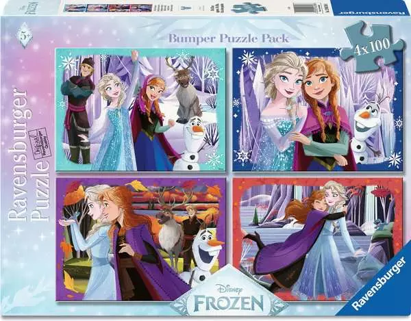 Puzzle sada Ravensburger 4x100 dílků Ledové království