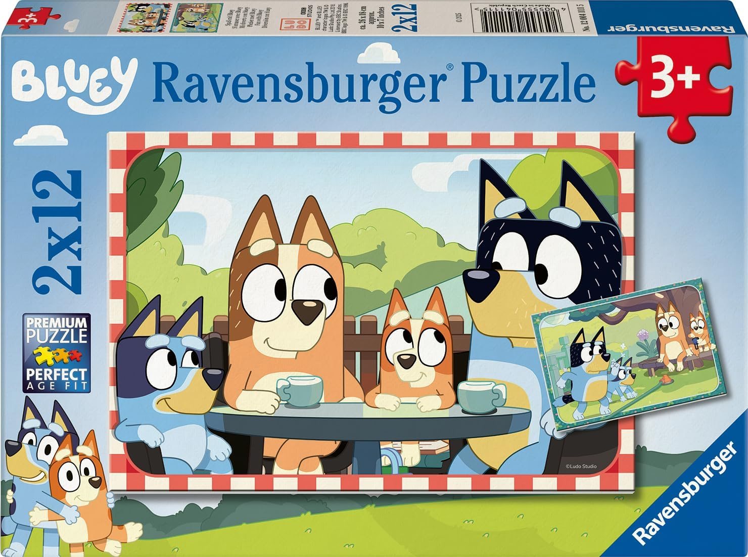 Puzzle pro děti Ravensburger 2x12 dílků Bluey - rodinný čas