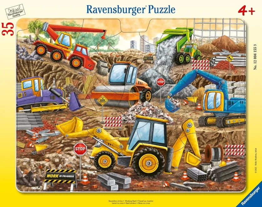 Deskové puzzle Ravensburger 35 dílků Práce na staveništi