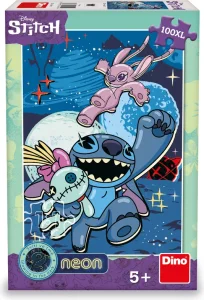 Svítící puzzle Dino Neon 100 XL dílků Stitch
