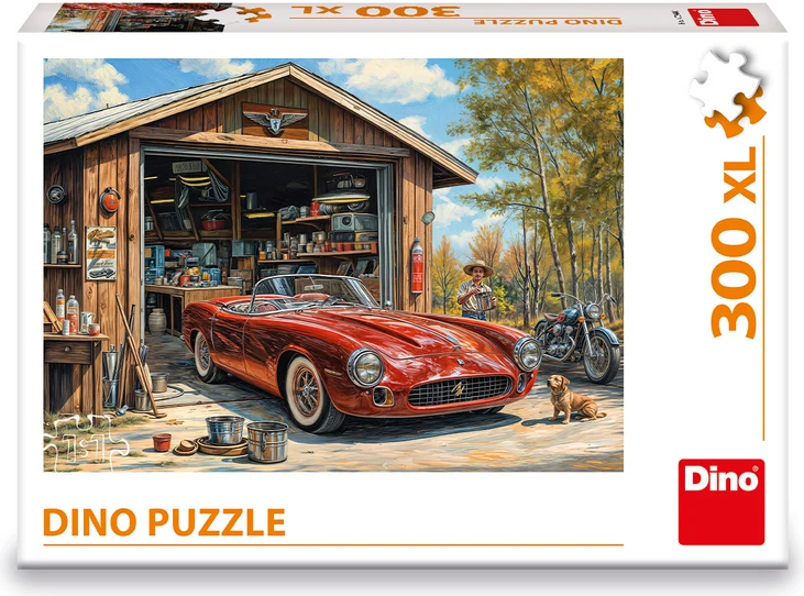 Puzzle Dino 300 XL dílků Jaguár v garáži