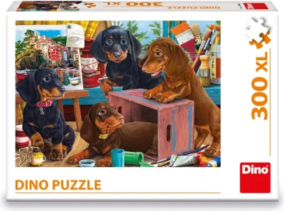 Puzzle Dino 300 XL dílků Jezevčíci