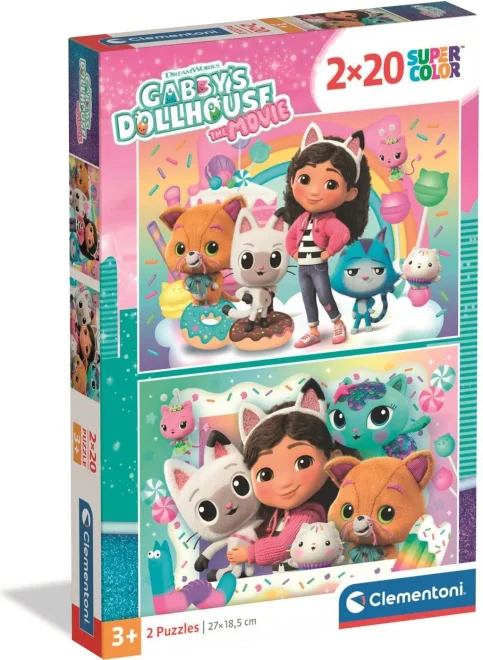 Puzzle pro děti Clementoni 2x20 dílků Gábinin kouzelný domek 2v1