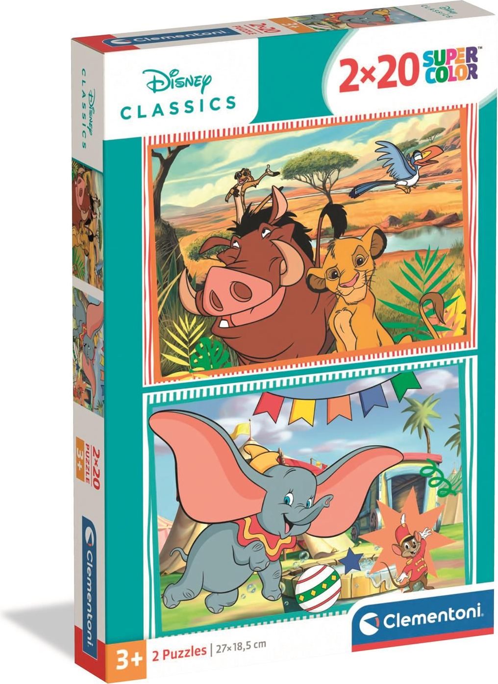 Puzzle pro děti Clementoni 2x20 dílků Pohádky Disney 2v1