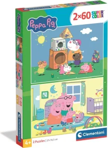 Puzzle pro děti Clementoni 2x60 dílků Prasátko Peppa 2v1