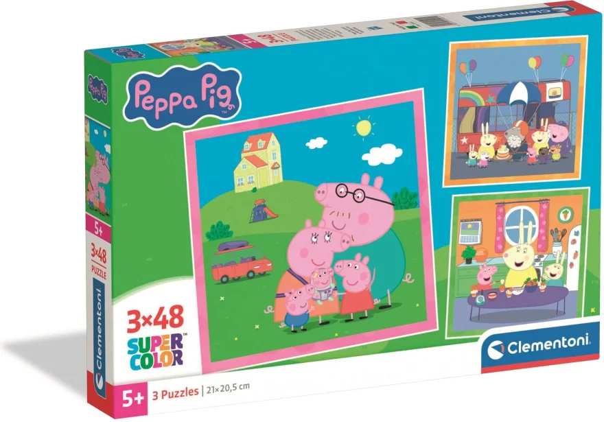 Puzzle pro děti Clementoni 3x48 dílků Prasátko Peppa 3v1