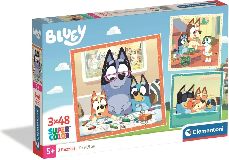 Puzzle pro děti Clementoni 3x48 dílků Bluey 3v1