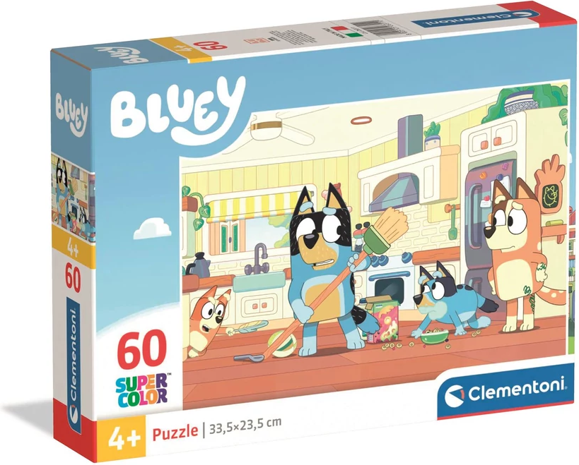 Puzzle pro děti Clementoni 60 dílků Bluey: Pozdvižení v kuchyni