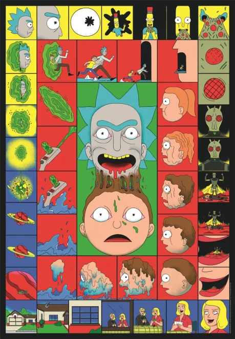 Puzzle Clementoni 1000 dílků Rick a Morty: Totální úlet