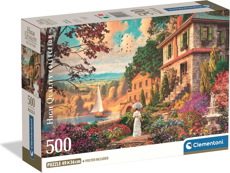 Puzzle Clementoni 500 dílků Procházka u jezera ve viktoriánském stylu