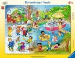 Deskové puzzle Ravensburger 40 dílků Roční období u rybníku
