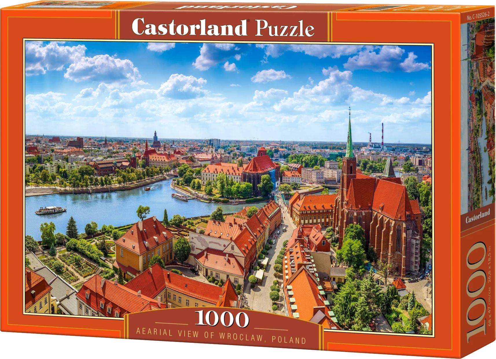 Puzzle Castorland 1000 dílků Letecký pohled na Vratislav, Polsko
