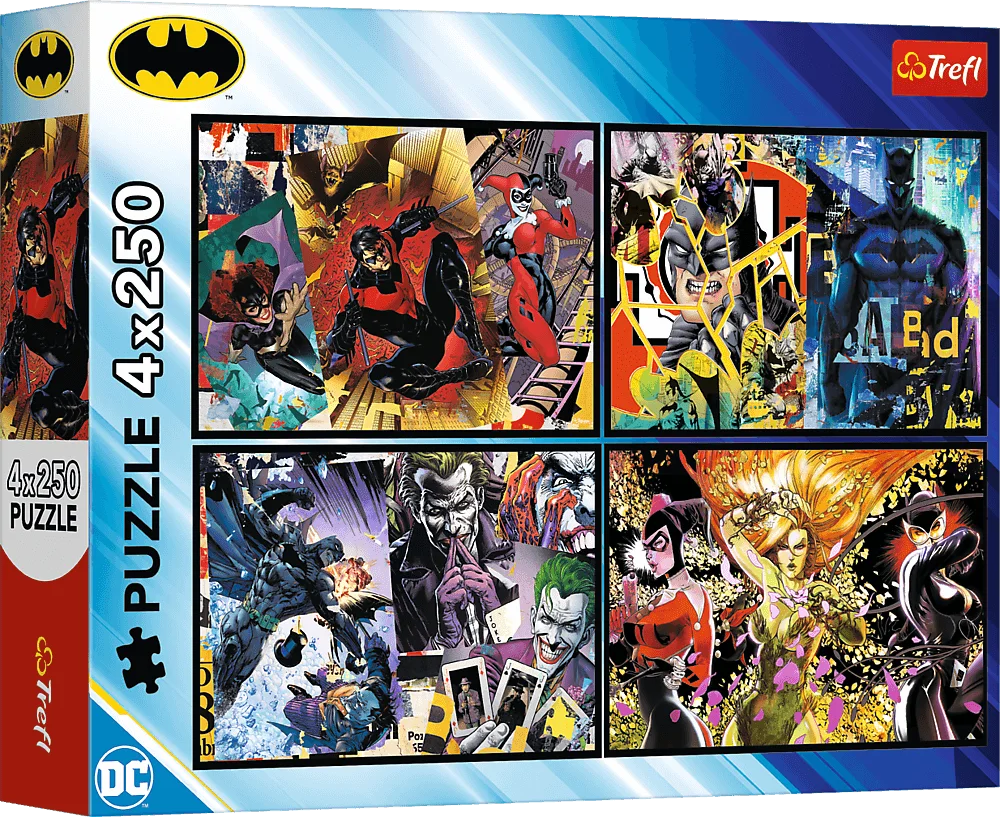 Puzzle Trefl 4x250 dílků Batman 4v1