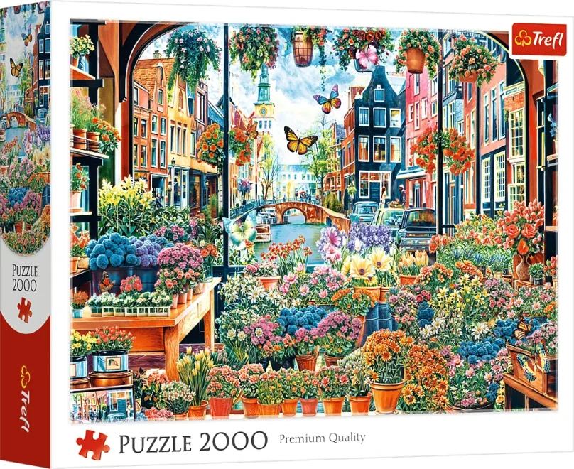 Puzzle Trefl 2000 dílků Květinářství v Amsterdamu