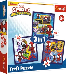 Puzzle pro děti Trefl sada 3v1 Spiderman 20,36,50 dílků