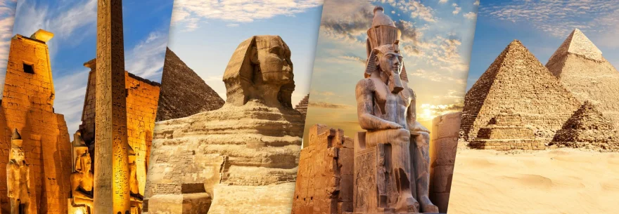 Panoramatické puzzle BLUEBIRD 1000 dílků Poznejte Egypt – Luxor a Gíza