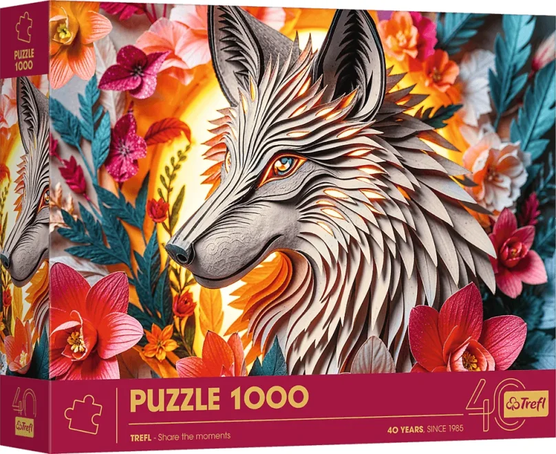 Puzzle Trefl 1000 dílků Vlk (40. výročí Trefl)
