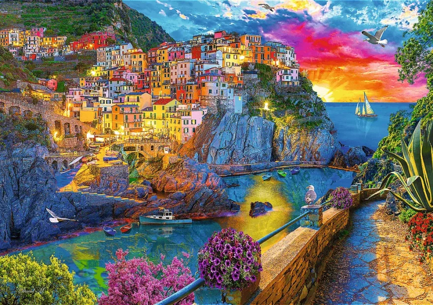Puzzle Trefl 1000 dílků Večerní procházka po Cinque Terre