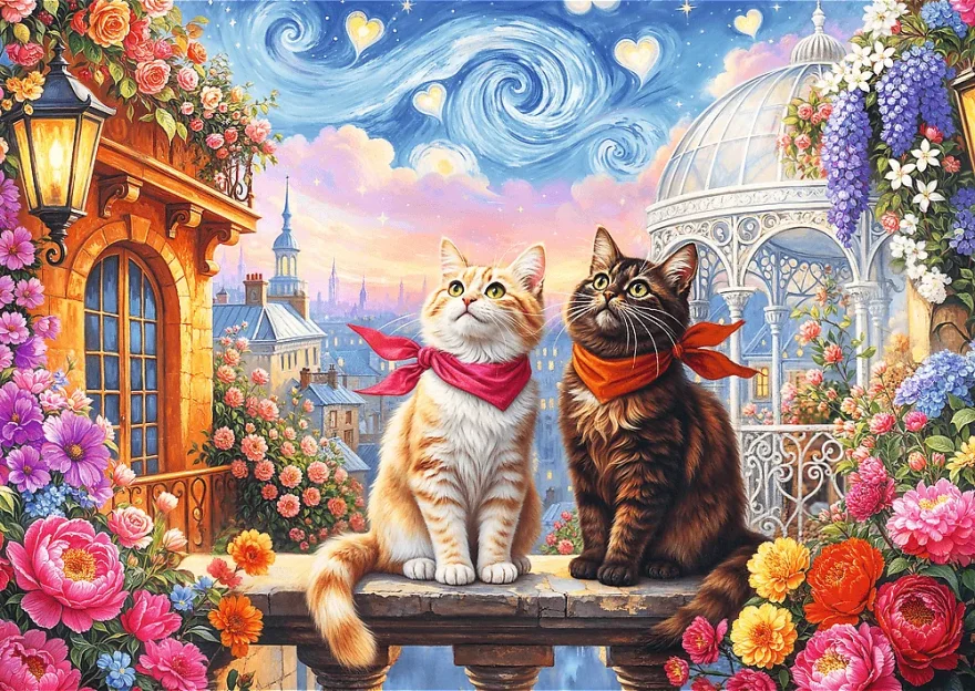 Puzzle Trefl 500 dílků Kočičí láska