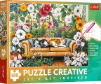 Puzzle Creative Trefl 500 dílků Kočky v zimní zahradě