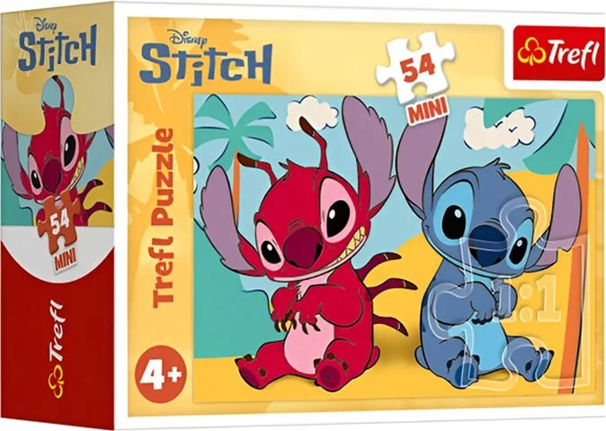 Mini puzzle Trefl 54 dílků Stitchova dobrodružství: Stitch a Leroy