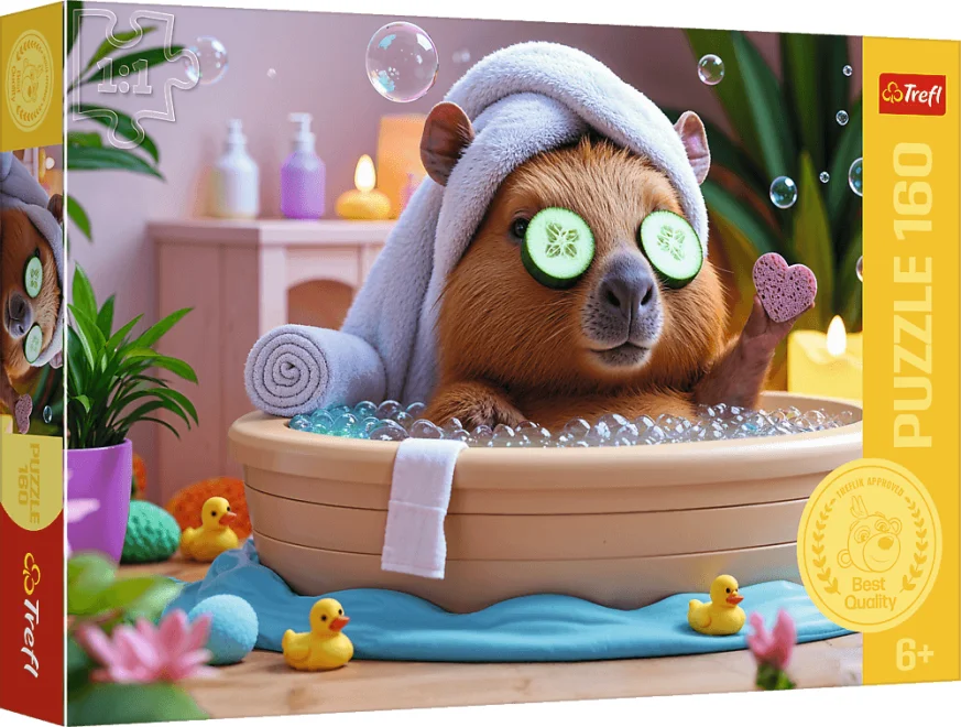 Puzzle pro děti Trefl 160 dílků Kapybara v lázních