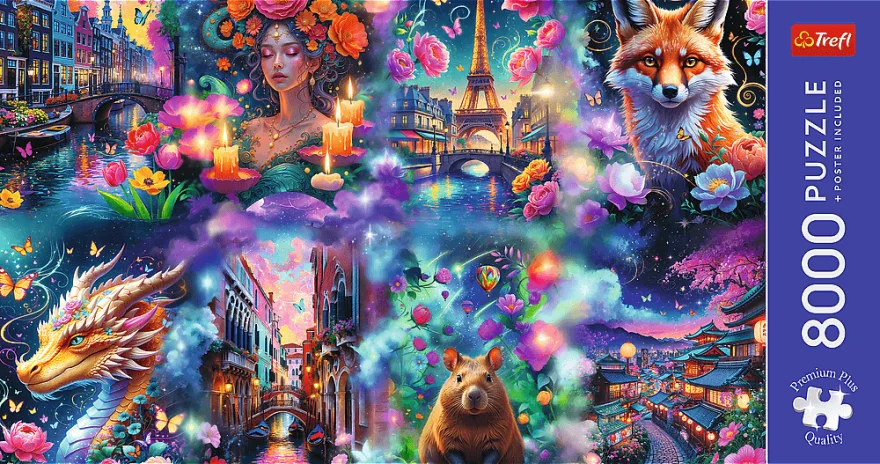 Puzzle Trefl 8000 dílků Premium Plus Quality: Barevný svět