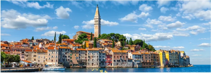 Panoramatické puzzle Dino 1000 dílků Přístav Rovinj