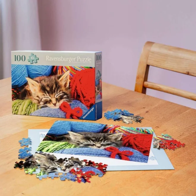 Puzzle Ravensburger 100 dílků XL Kotě ve vlně