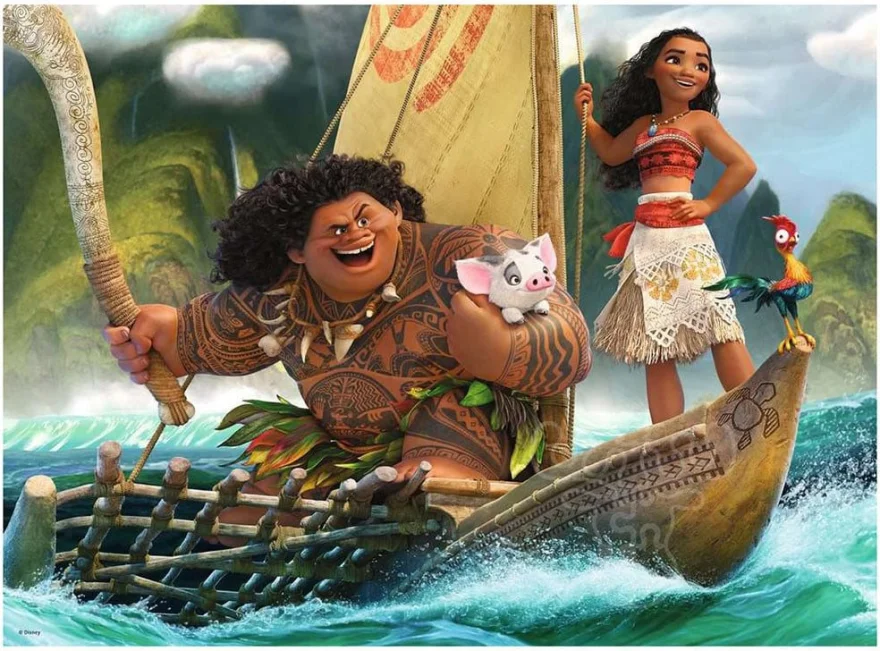 Puzzle pro děti Ravensburger 100 dílků XXL Vaiana: Jeden oceán, jedno srdce