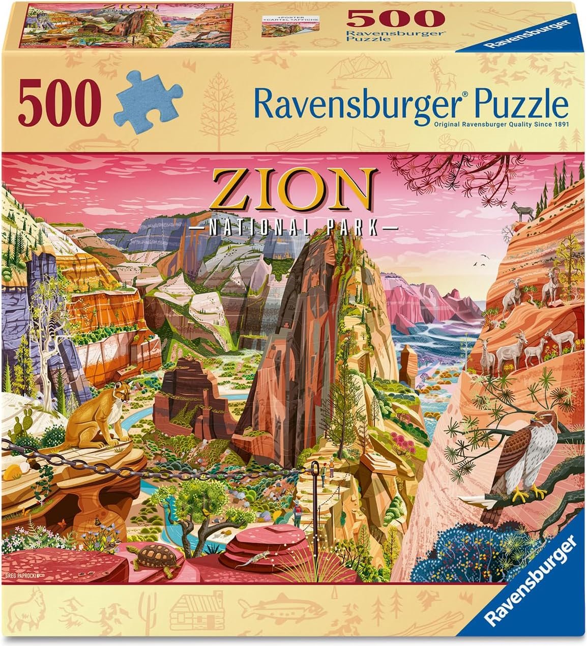 Puzzle Ravensburger 500 dílků Národní park Zion, Utah, USA