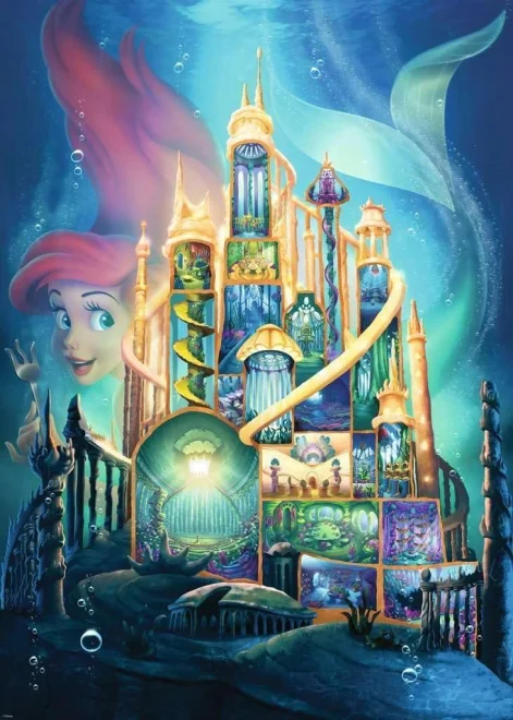 Puzzle Ravensburger 1000 dílků Disney Castle: Ariel (Malá mořská víla)