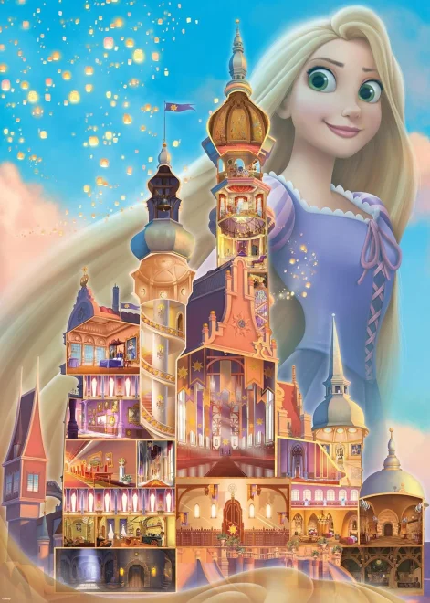 Puzzle Ravensburger 1000 dílků Disney Castle: Locika (Na vlásku)